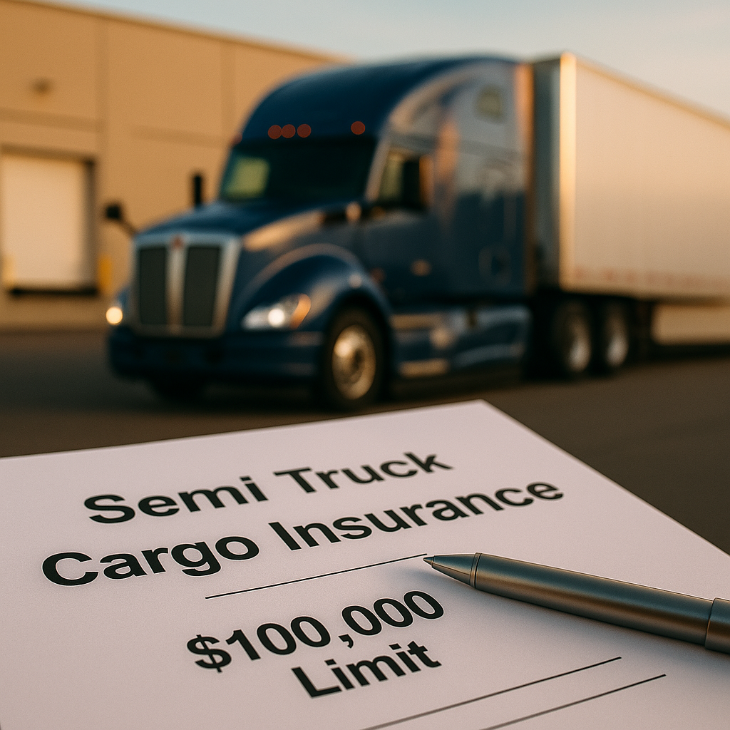 Semi truck cargo insurance 100k limit